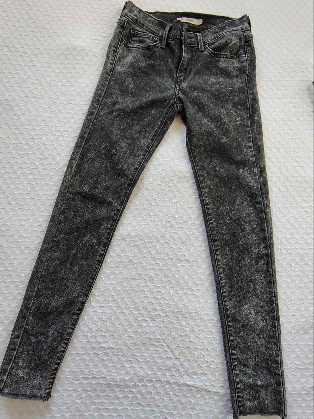 Levi's 710 Acid Wash Black Super Skinny Jeans Size 27.